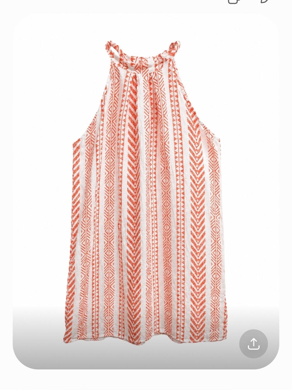 Bellambra 100% Linen Halter Dress Womens Large Coral White Boho size L